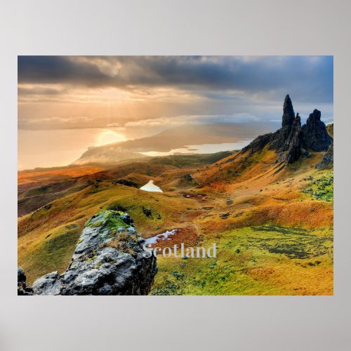 Scotland beautiful mountain landscape  poster