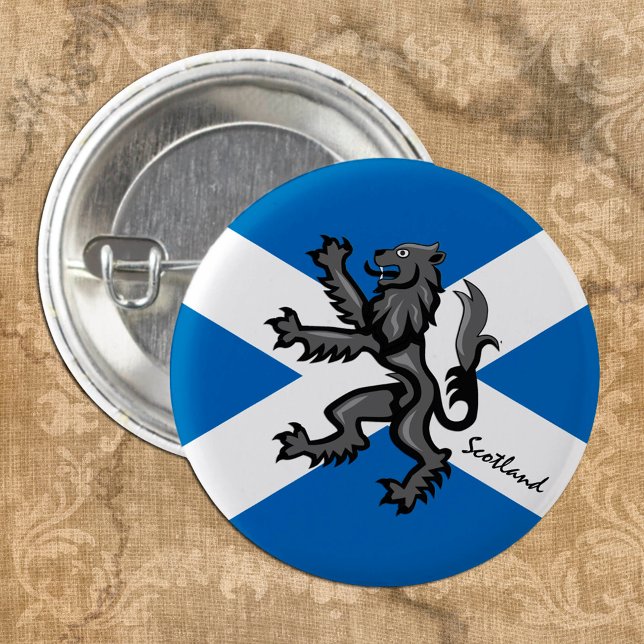 Scotland button, patriotic Scottish Flag, Rampant Button (Creator Uploaded)