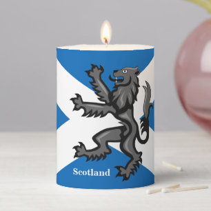 Scotland Candle, Scottish Flag / Rampant Pillar Candle