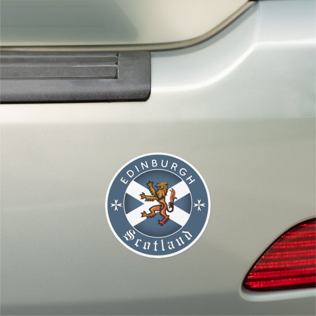 Scotland Car sticker, Edinburgh, Scottish Flag Car Magnet (In Situ)