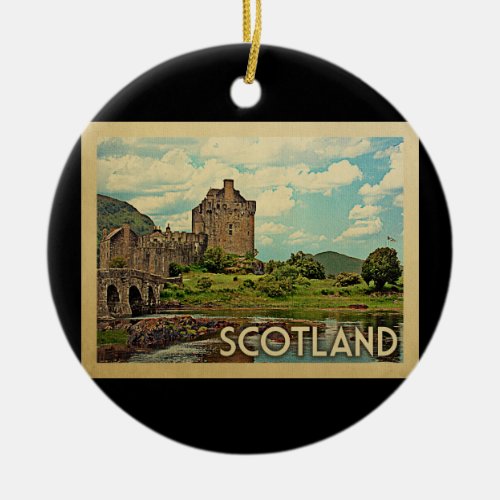 Scotland Castle Vintage Travel Ceramic Ornament