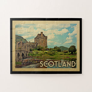 Scotland Castle Vintage Travel Jigsaw Puzzle