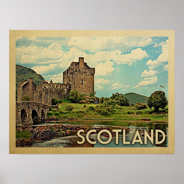 Scotland Castle Vintage Travel Poster (Front)