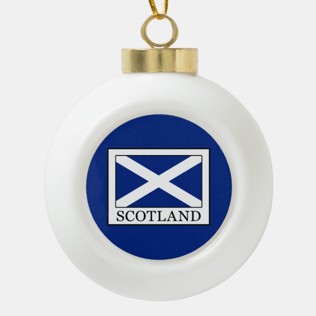 Scotland Ceramic Ball Christmas Ornament (Front)