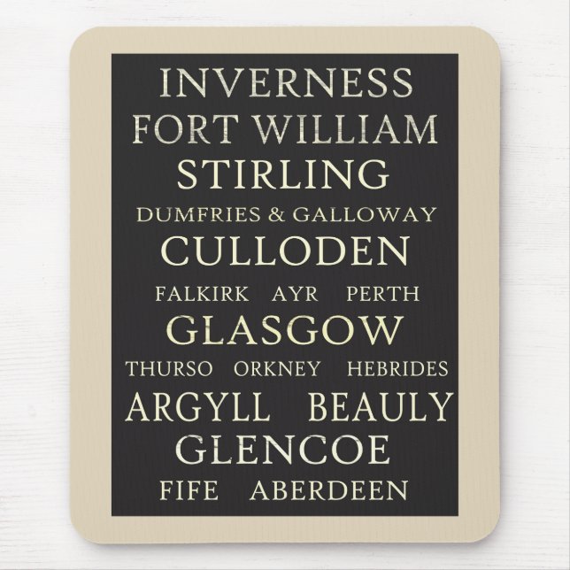 Scotland Cities Mousepad (Front)