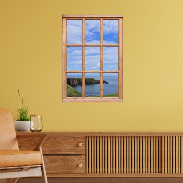 Scotland Coast, Sky and Ocean View from a Window Poster (Living Room 2)