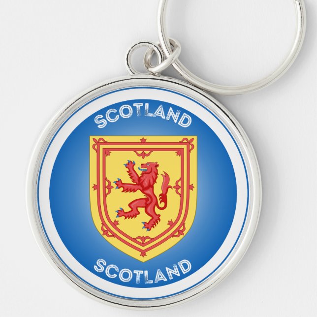Scotland Coat of Arms Circle Shape Keychain (Front)
