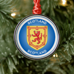 Scotland Coat of Arms Circle Shape Metal Ornament