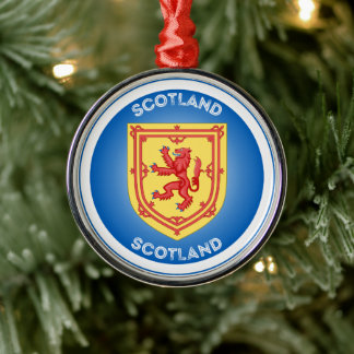 Scotland Coat of Arms Circle Shape Metal Ornament