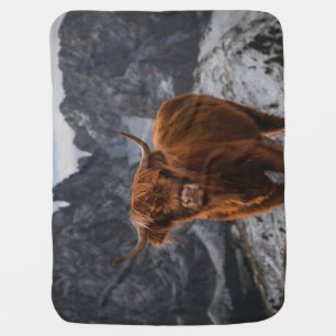 Scotland Cow Mountains: Nature Photography Baby Blanket