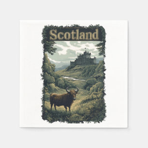 Scotland Design: Highland Cow, Castle, and Scenery Napkins
