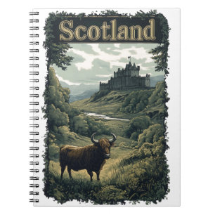 Scotland Design: Highland Cow, Castle, and Scenery Notebook