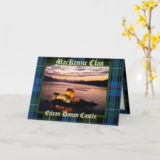 Scotland Eilean Donan Castle - MacKenzie Clan Card (Yellow Flower)