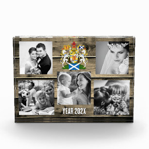 Scotland family photo block,  Scottish flag, wood