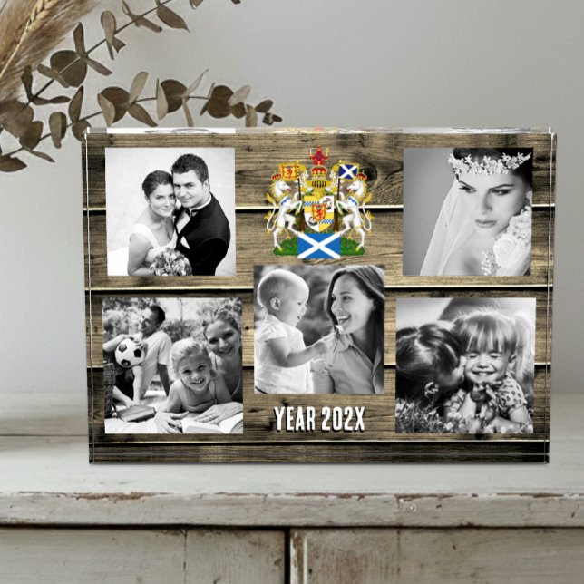 Scotland family photo block,  Scottish flag, wood (Scotland Family / Wedding Photo Block)