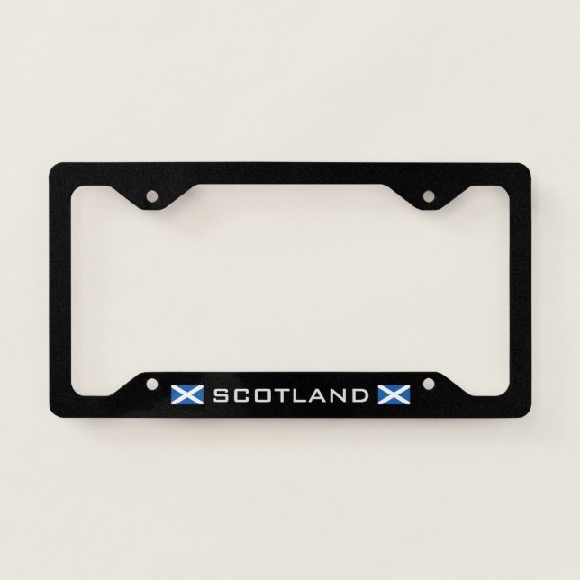 Scotland Flag black license plate frame (Front)