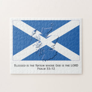 SCOTLAND FLAG Blessed Nation Scottish Jigsaw Puzzle