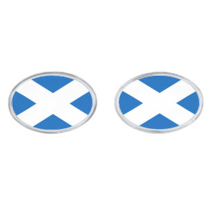 SCOTLAND FLAG BLUE WHITE CROSS CUFFLINKS