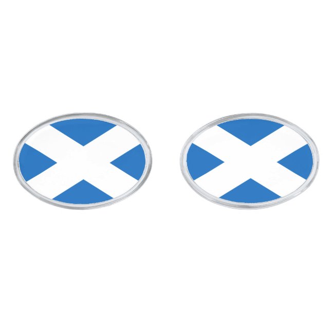 SCOTLAND FLAG BLUE WHITE CROSS  CUFFLINKS (Front)