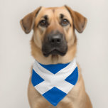 SCOTLAND FLAG BLUE WHITE CROSS PET BANDANA COLLAR<br><div class="desc">The flag of Scotland, also known as St Andrew's Cross, or the Saltire.
This is the national flag of Scotland and consists of a white saltire defacing a blue field.</div>