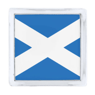 SCOTLAND FLAG BLUE WHITE CROSS SILVER FINISH LAPEL PIN