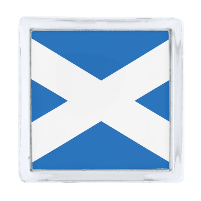 SCOTLAND FLAG BLUE WHITE CROSS  SILVER FINISH LAPEL PIN (Front)