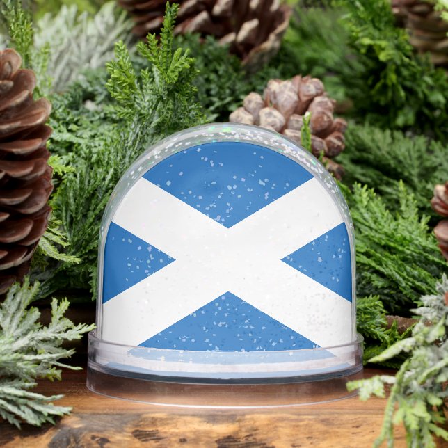 SCOTLAND FLAG BLUE WHITE CROSS  SNOW GLOBE (Winter)