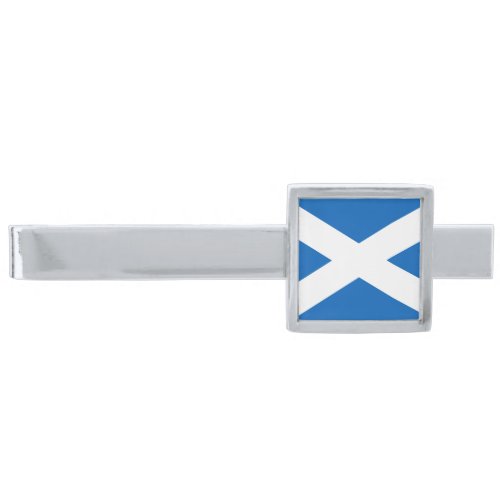 SCOTLAND FLAG BLUE WHITE CROSS T_Shirt Silver Finish Tie Bar