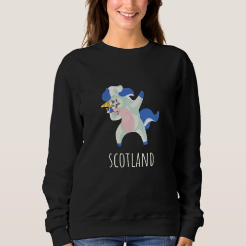 Scotland Flag Dabbing Unicorn Sweatshirt
