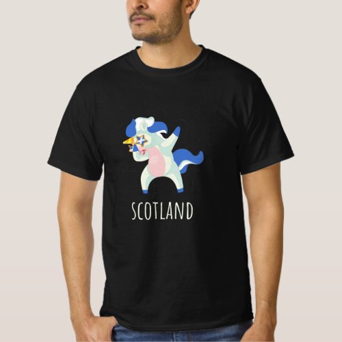 Scotland Flag Dabbing Unicorn T_Shirt
