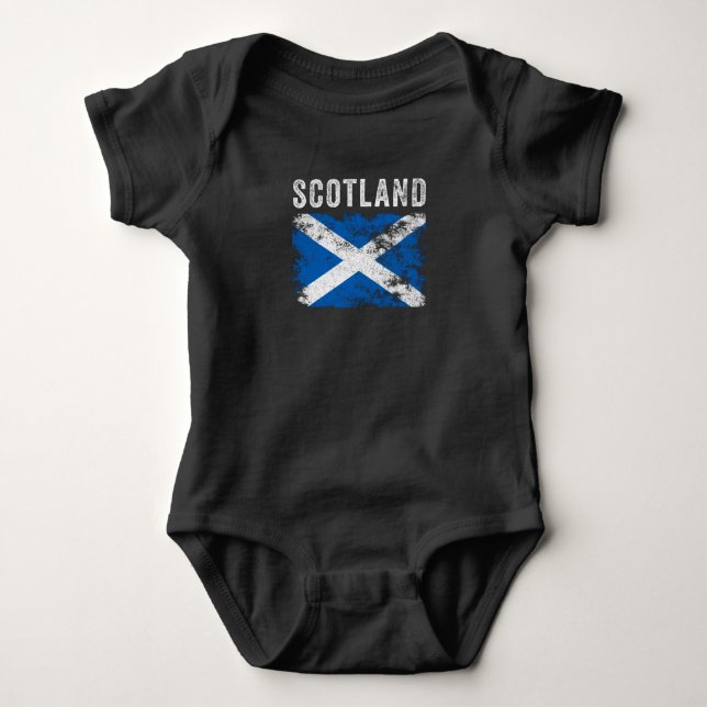 Scotland Flag Distressed - Scottish Flag Baby Bodysuit (Front)