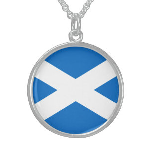 Scotland Flag Freedom Sterling Silver Necklace