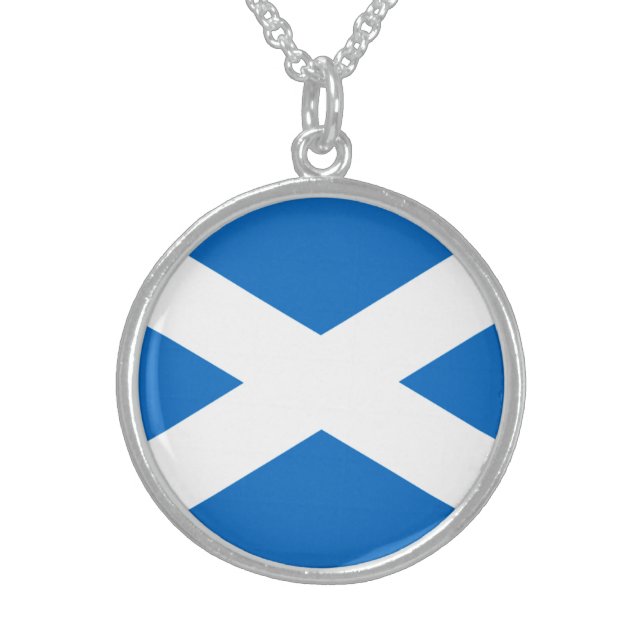 Scotland Flag Freedom Sterling Silver Necklace (Front)