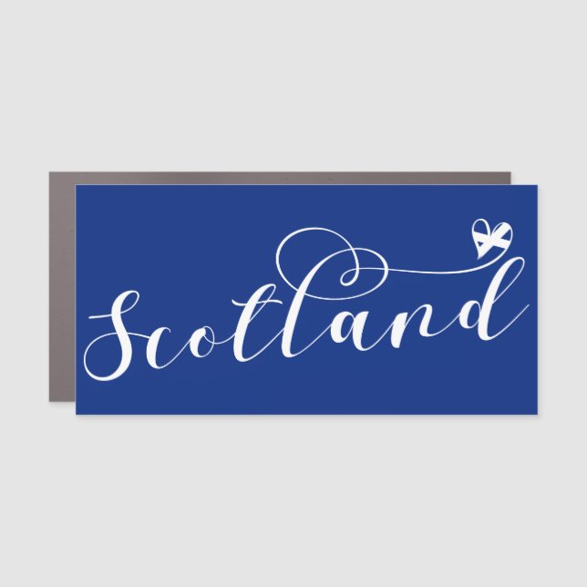 Scotland Flag in Heart, Scottish Saltire Car Magnet (Front)
