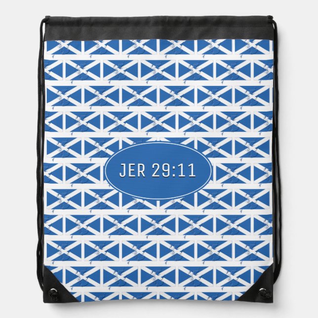 SCOTLAND FLAG | JEREMIAH 29:11 | Scottish Drawstring Bag (Front)