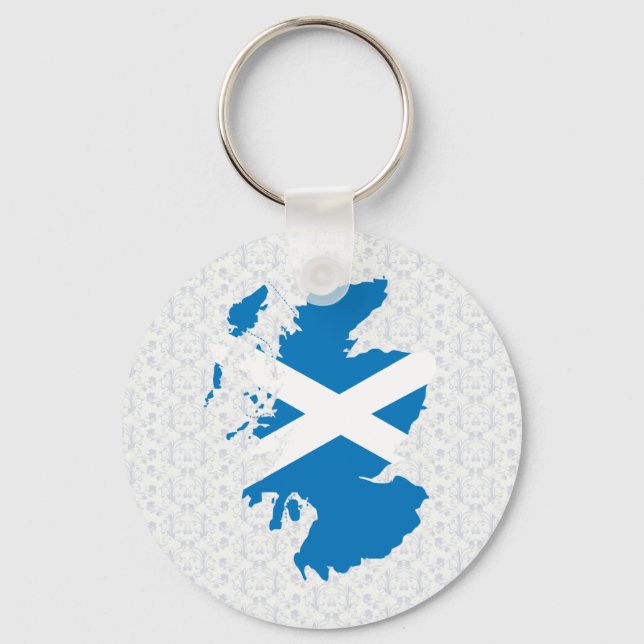Scotland Flag Map full size Keychain (Front)