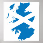 Scotland Flag Map full size Poster | Zazzle