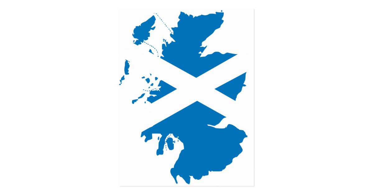 Scotland Flag Map Postcard 