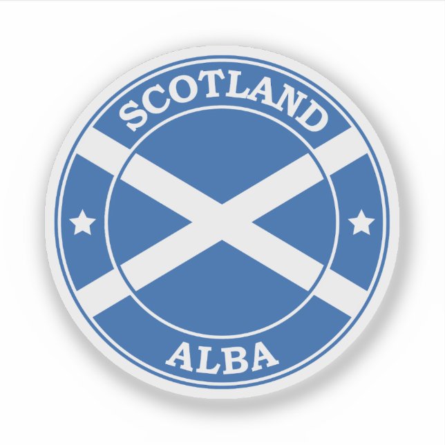 Scotland Flag Round Circle Emblem Sticker (Front)