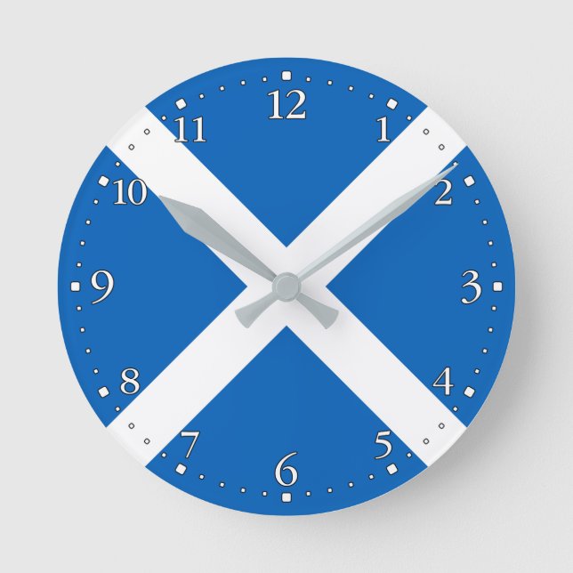 Scotland Flag Round Clock (Front)