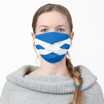 Scotland Flag Scottish Patriotic Adult Cloth Face Mask by YLGraphics at Zazzle