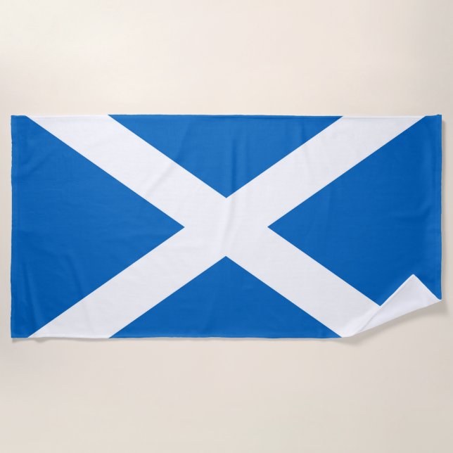 Scotland flag Scottish Saltire Beach Towel (Front)