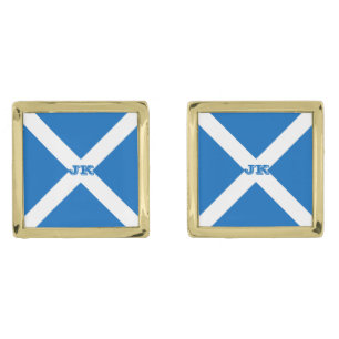 Scotland flag Scottish Saltire Gold Cufflinks