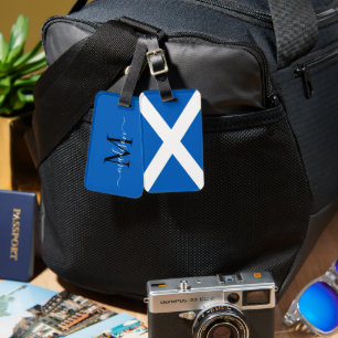 Scotland flag Scottish Saltire Monogram Travel Luggage Tag