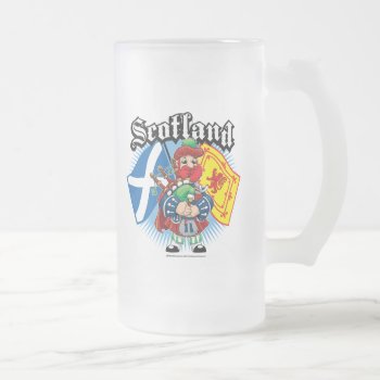 Scotland Flags And Piper Frosted Glass Beer Mug by fightcancertees at Zazzle