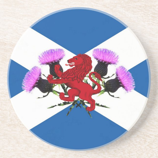Scotland, flower thistle, Rampant lion Coaster (Front)