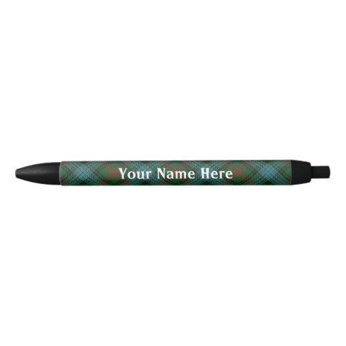 Scotland Forever Clan Ross Hunting Tartan Black Ink Pen