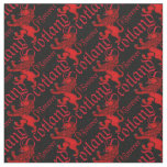 Scotland Forever, Red Rampant Lion, on black Fabric