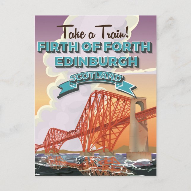 Scotland Fourth Bridge Travel poster. Postcard (Front)