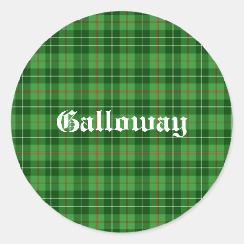 Scotland Galloway District Tartan Personalized Classic Round Sticker